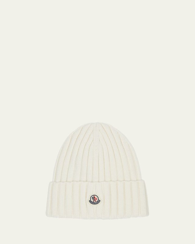 Ribbed Wool Beanie w/ Logo